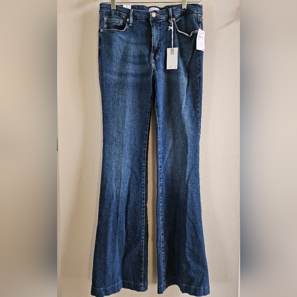 NWT ✨️GOOD AMERICAN✨️ Good Legs Flare - Mid-Rise Sz 14 - 33.5 Inseam